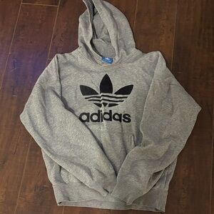 Adidas Gray Hoodie with Black Logo